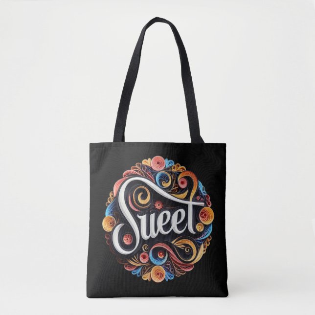 Tote Bag Typographie de script doux (Devant)