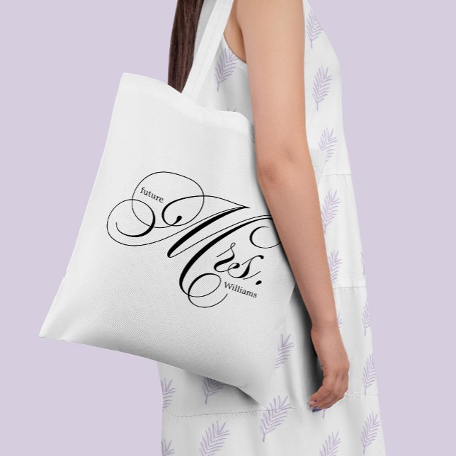 Tote Bag Typographie de script élégante "Future Mrs." (Créateur téléchargé)