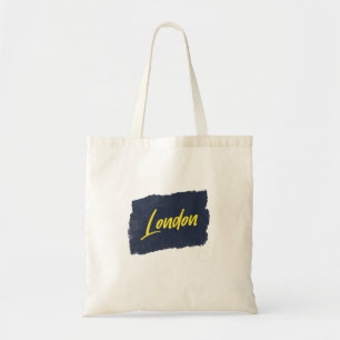 Tote Bag Typographie jaune manuscrite de Londres