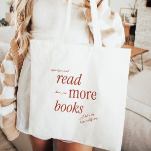 Tote Bag Typographie minimaliste rétro 'Lisez plus de livre