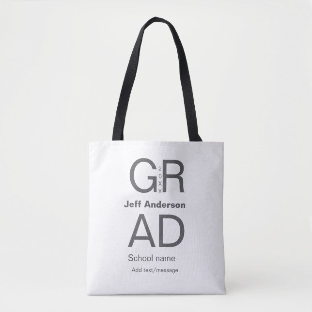 Tote Bag Typographie moderne graduation simple minimum c (Devant)