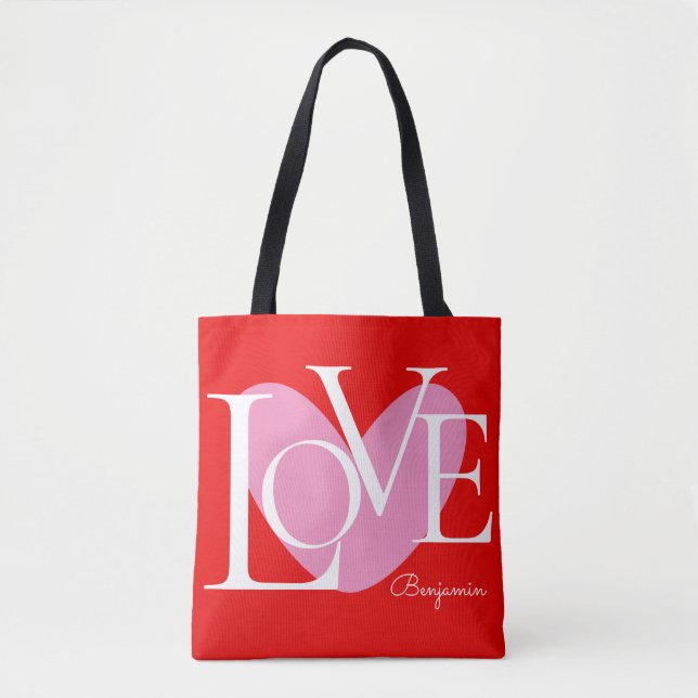 Tote Bag Typographie moderne LOVE Design de texte (Devant)
