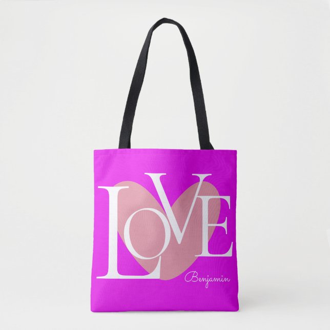 Tote Bag Typographie moderne LOVE Design de texte (Devant)