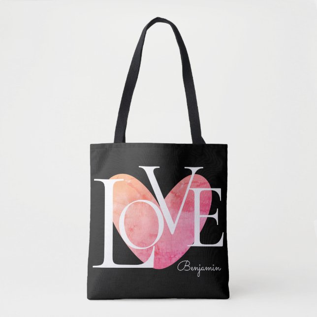 Tote Bag Typographie moderne LOVE Design de texte (Devant)