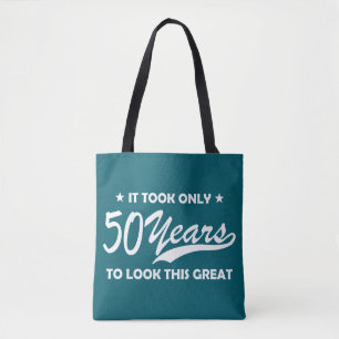 Tote Bag Typographie Rétro Anniversaire 50 Ans Drôle