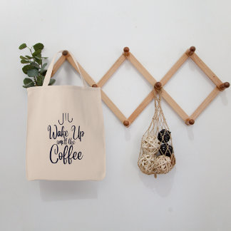 Tote Bag Typographie Réveille-Toi et Sens l'Odeur du Café