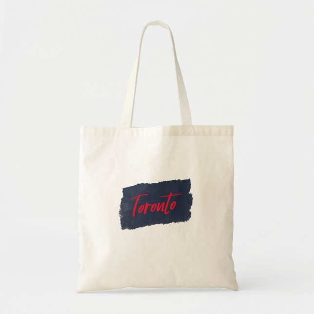 Tote Bag Typographie rouge manuscrite de Toronto (Devant)