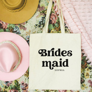Tote Bag Typographie simple de Boho Retro   Bridesmaid
