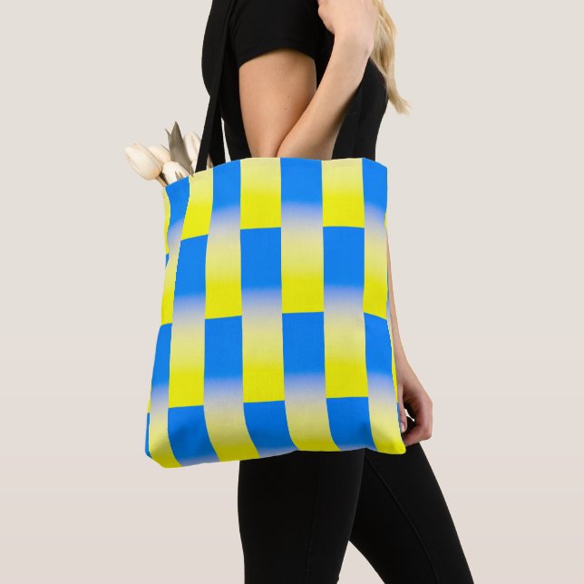 Tote Bag Ukraine bleue et jaune Inspiration de la paix anti (De près)