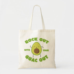 Tote Bag Un adorable Avocado "Rock Out With Your Guac Out"