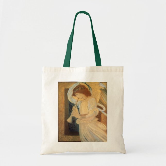 Tote Bag Un ange joue à Flageolet par Burne Jones (Devant)