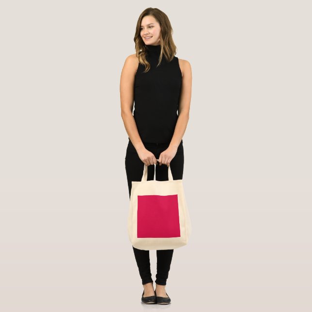 Tote Bag un arrière - plan rose avec une bordure blanche (Devant (modèle))