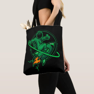 Tote Bag Un Astronaute Sur Une Fusée Autour De Saturn Artwo