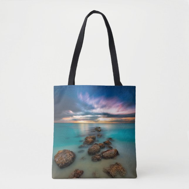 Tote Bag Un beau coucher du soleil au-dessus des Turcs et (Devant)