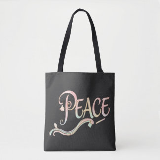 Tote Bag Un beau script fluide du mot "Paix" re