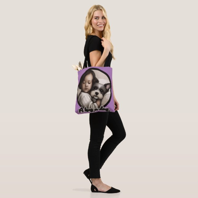 Tote Bag Un câlin par jour (Sur le modèle)