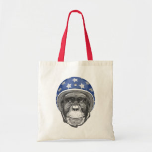 Tote Bag Un cavalier de moto de chimpanzé