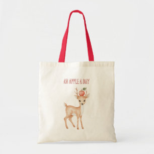 Tote Bag Un cerf par jour une pomme