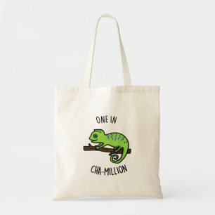 Tote Bag Un Cha Million Cute Chameleon Pun