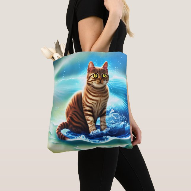 Tote Bag Un chat animal artificiel d'intelligence sur l'eau (De près)