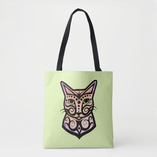 Tote Bag Un chat coloré #1 (Devant)