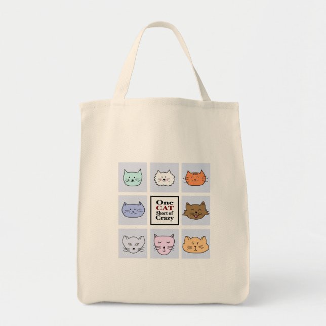 Tote Bag Un chat court de fou (Devant)