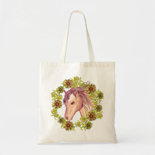 Tote Bag Un cheval à marguerite jaune