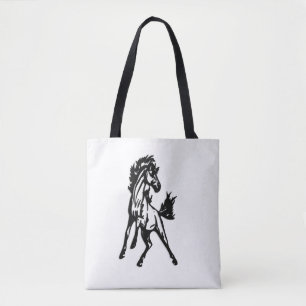Tote Bag Un cheval qui saute franchement dans la nature