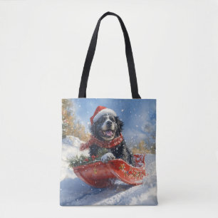 Tote Bag Un chien de Terre-Neuve dans la corniche laissez-l