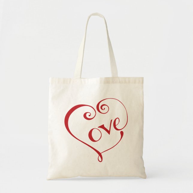 Tote Bag Un coeur fait d'amour en rouge (Devant)