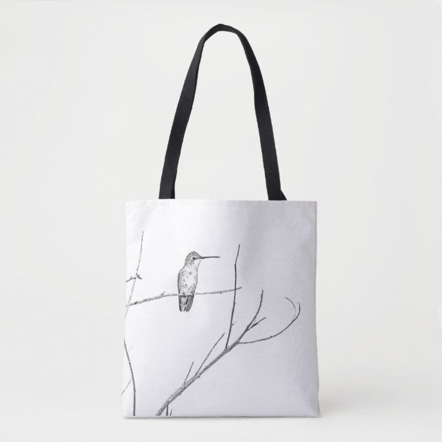 Tote Bag Un colibri sur un bâton (Devant)