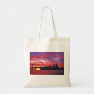 Tote Bag Un Coucher De Soleil Brillant, Silhouette Du Lower