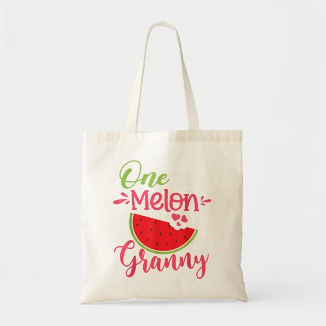 Tote Bag Un Dans Un Melon Granny Watermelon Famille Anniver (Devant)