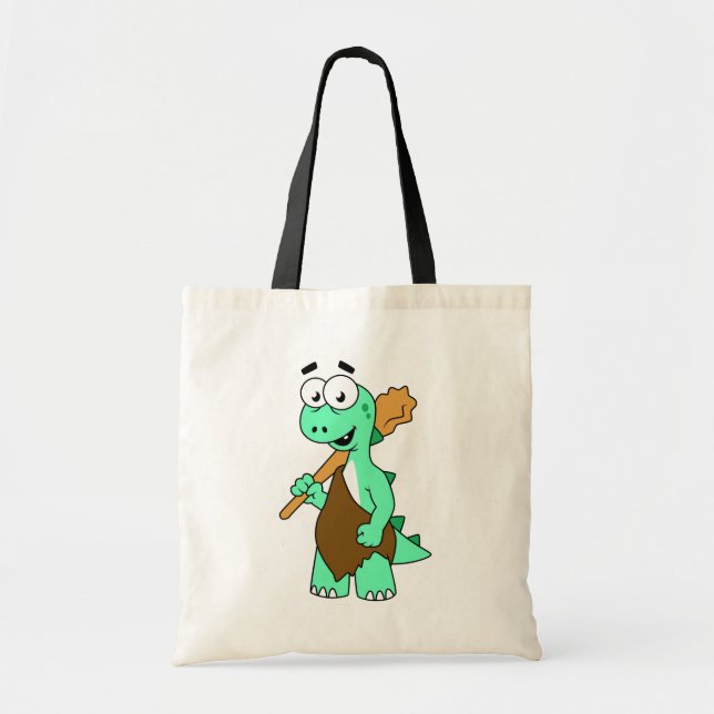 Tote Bag Un Dessin Tyrannosaurus Rex Caveman. (Devant)