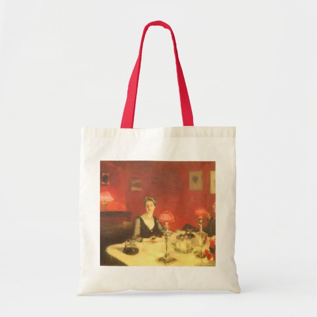 Tote Bag Un dîner table de nuit par John Singer Sargent (Devant)