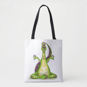 Tote Bag Un Dinosaure Iguanodon Qui Fait Du Yoga.