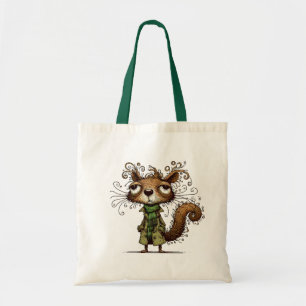 Tote Bag Un écureuil en peluche verte