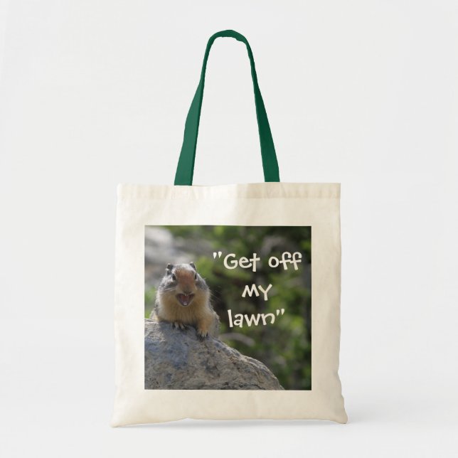 Tote Bag Un Écureuil Terrestre Drôle Qui Crie Descends De M (Devant)