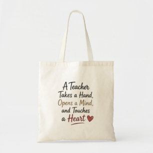Tote Bag Un enseignant prend la main, ouvre l'esprit