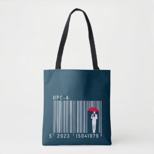 Tote Bag Un homme élégant tenant un code barre parapluie