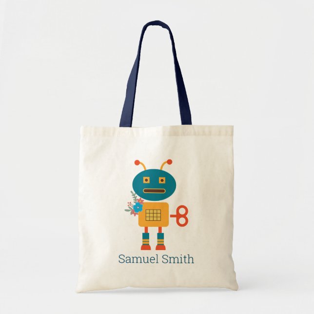 Tote Bag Un joli robot design pour enfants (Devant)