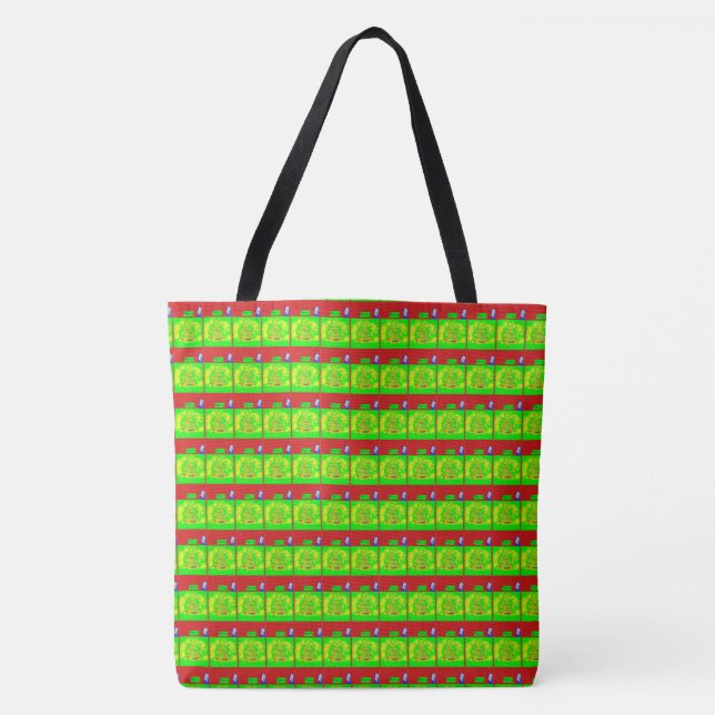 Tote Bag Un joyeux Fourre-tout vert (Devant)