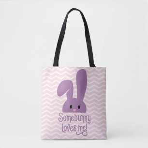Tote Bag Un Lapin M'Aime Mignonne Lapin Pâques