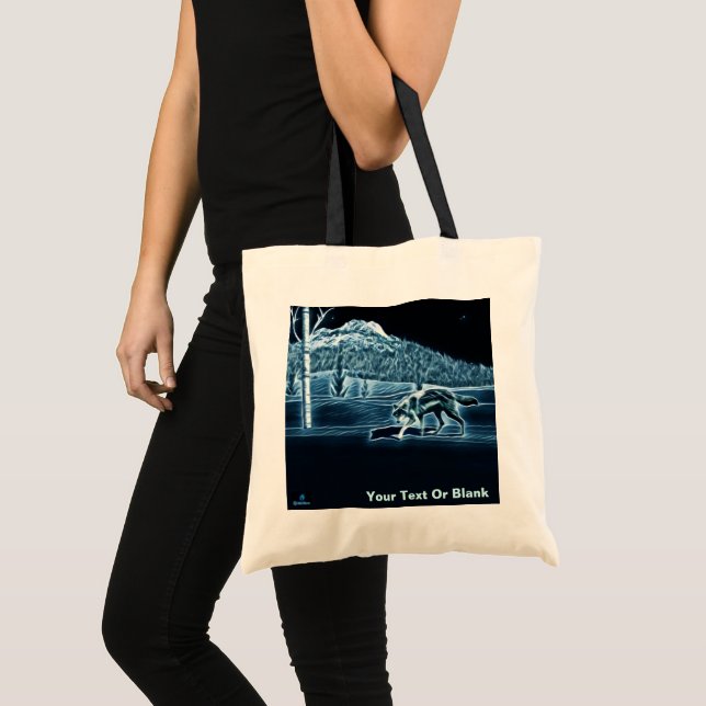 Tote Bag Un Loup Sur Neige (Devant (produit))