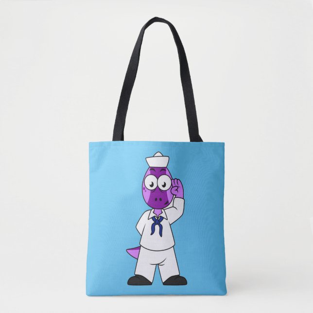 Tote Bag Un marin de la marine Pachycephalosaurus Dinosaur. (Devant)