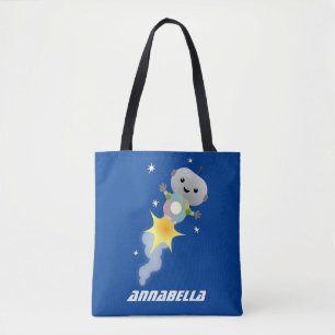 Tote Bag Un mignon robot volant dans l'espace dessin animé