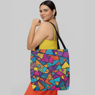 Tote Bag Un motif abstrait coloré composé de géométrie