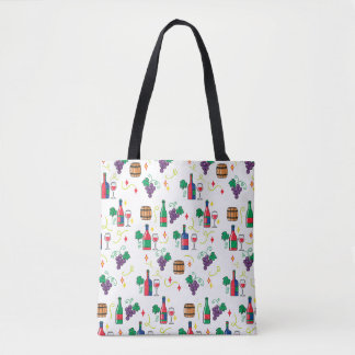 Tote Bag Un motif coloré sur le thème du vin