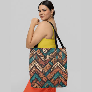 Tote Bag un motif dynamique et complexe qui se recoupe géom