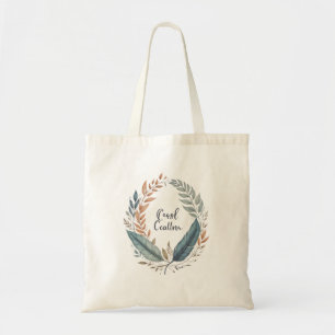 Tote Bag Un motif minimaliste de cadre rond feuillu